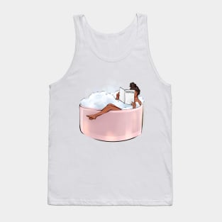 Addicted girl in pink bathtub Tank Top